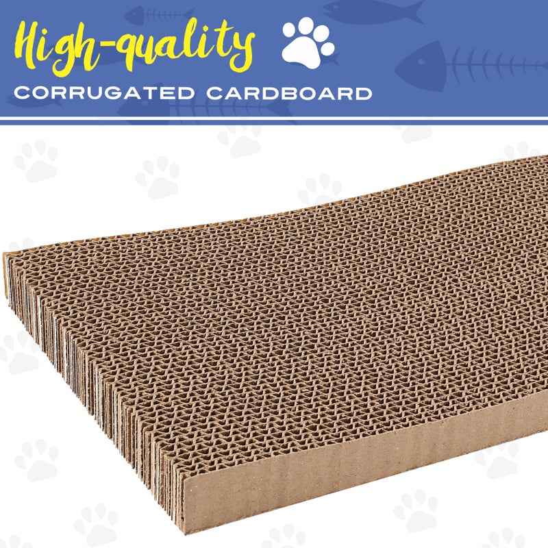 PrimePets Cat Scratcher Cardboard for Indoor Cats, 3 in 1, Cat Scratch Pad with Box, Cat Scratching Board, Reversible Corrugated, Furniture Protector, Catnip Included - Image 5